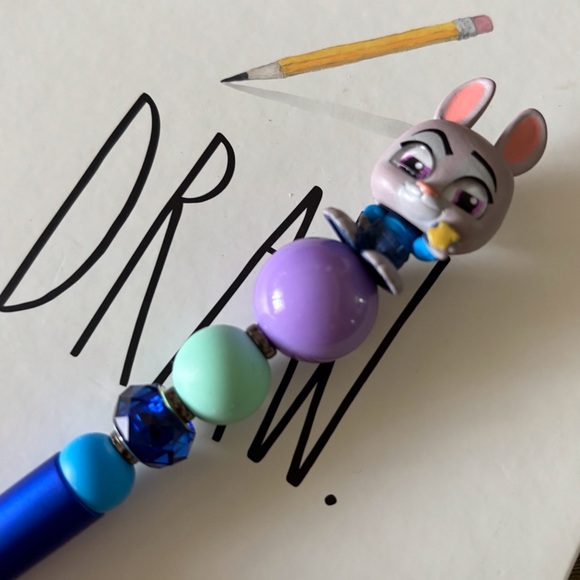 Disney Other - Disney Doorables: Zootopia: Judy Hopps handmade beaded pen